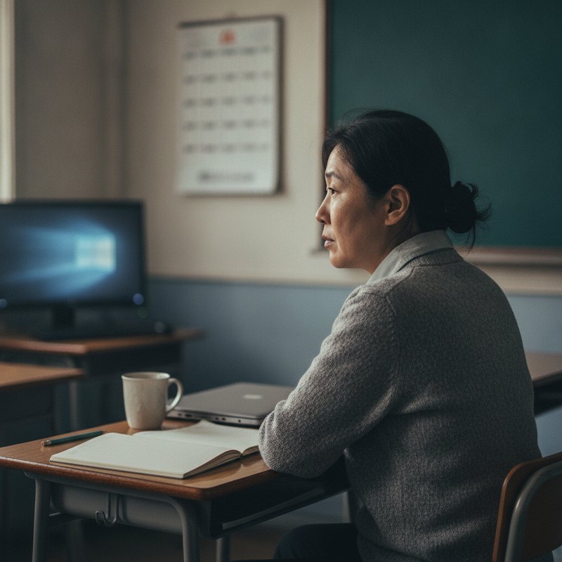 책상에서 급여 내역을 확인하는 손