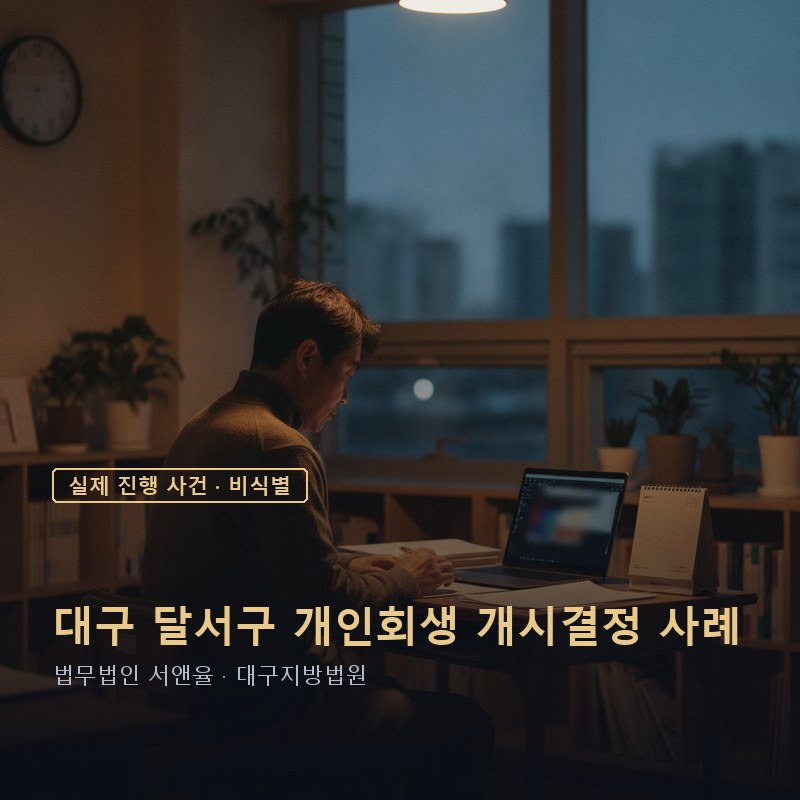 프리랜서 개인회생, 4대보험 없어도 신청할 수 있을까｜대구 40대 학원강사 개시결정 사례 — 이해를 돕기 위한 연출 이미지